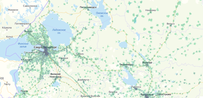 Зона покрытия МТС на карте Наро-Фоминск 